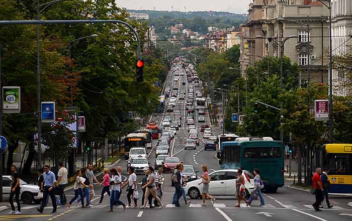 kneza milosa guzve u saobracaju