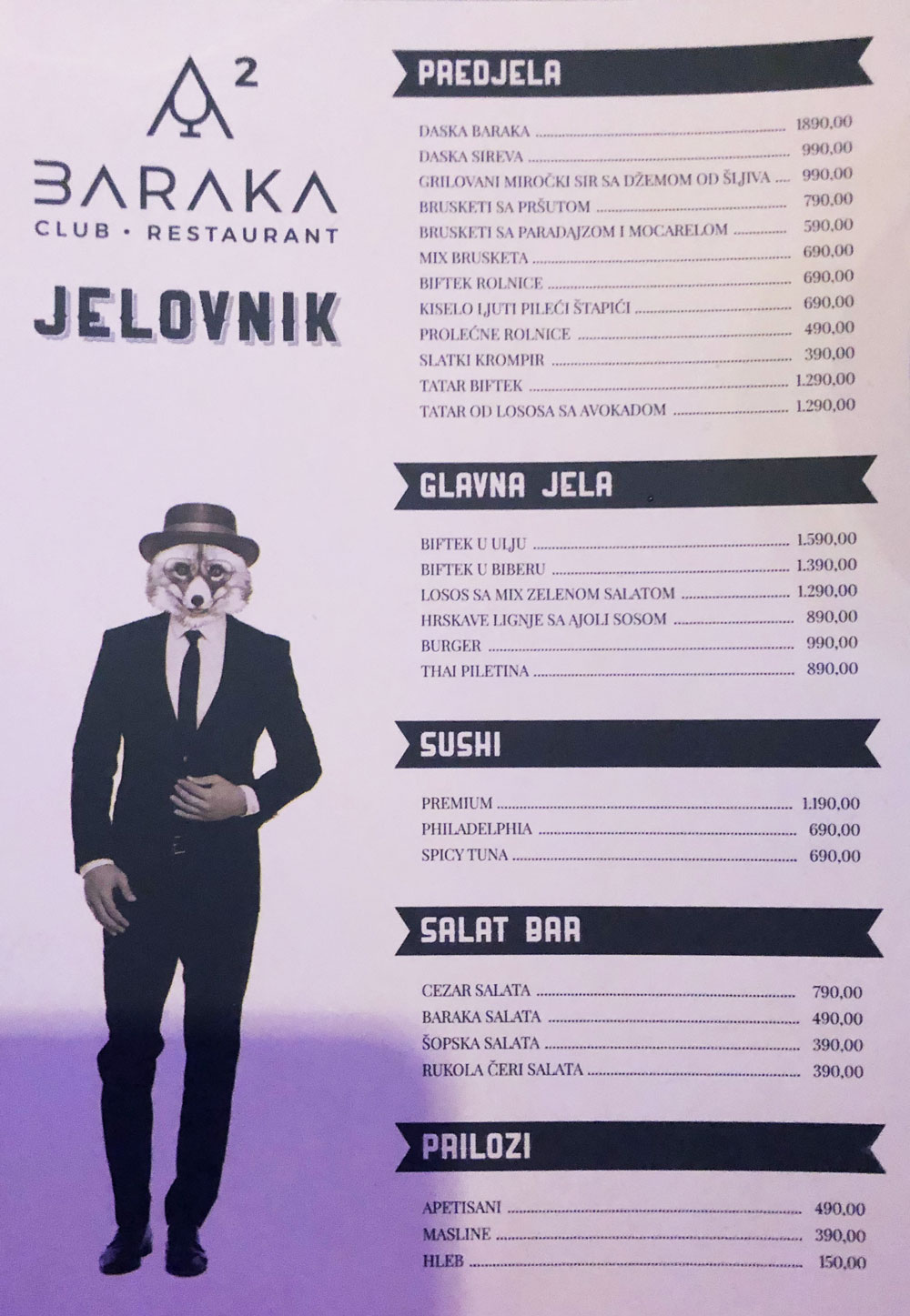 baraka jelovnik