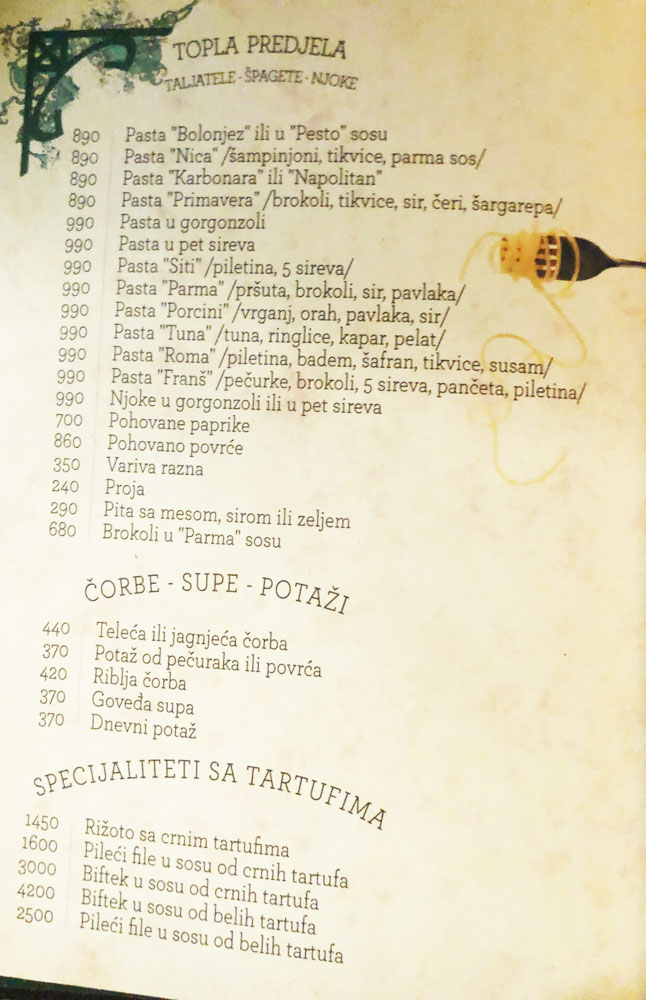 Restoran Frans Cenovnik