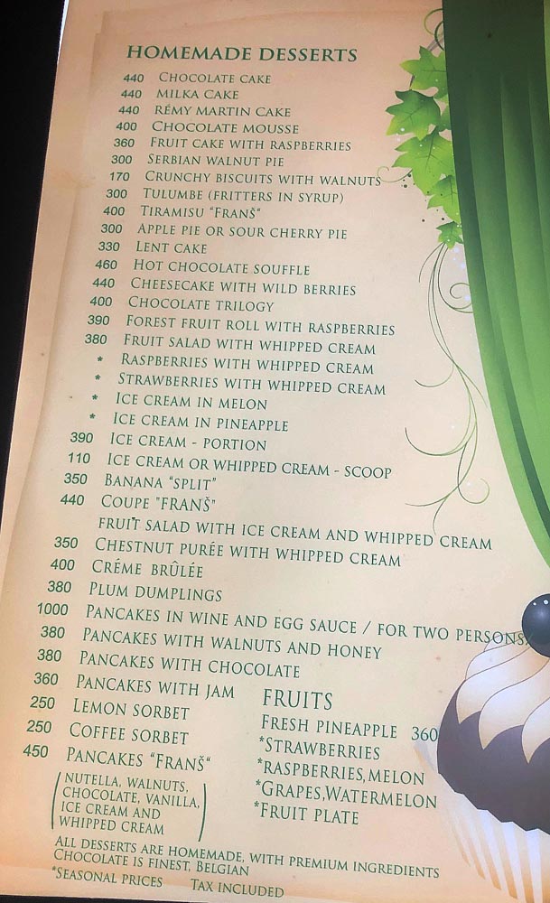 Restoran Frans Cenovnik