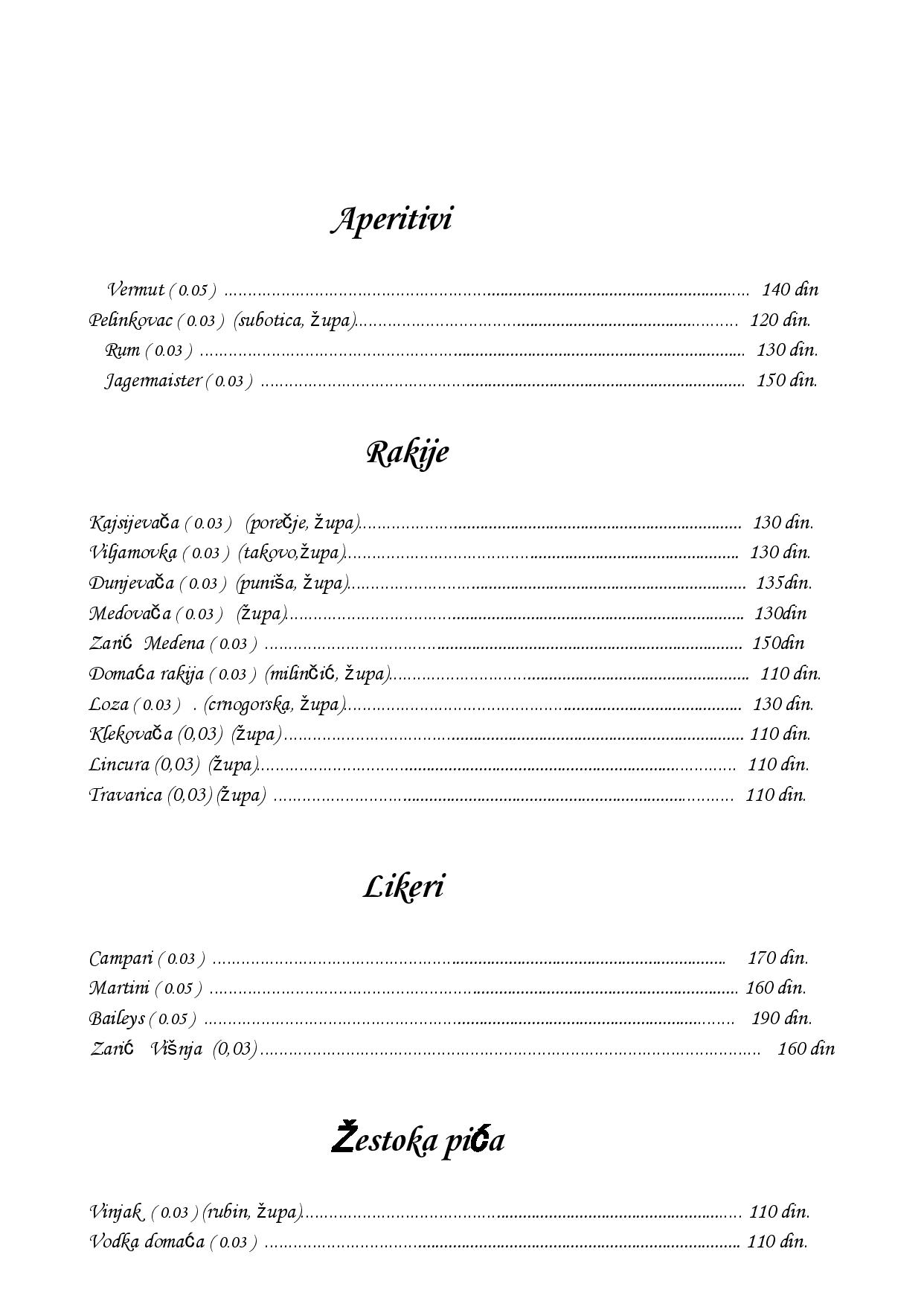 restoran kuhinja jelovnik