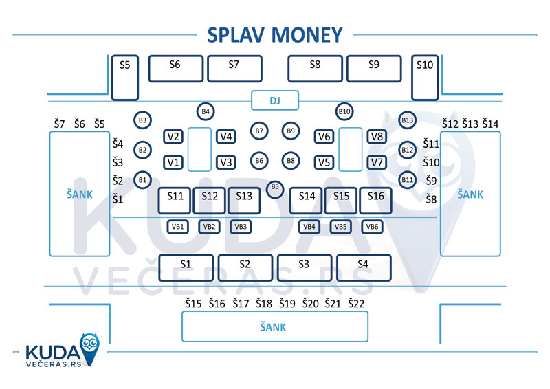 mapa splav the money