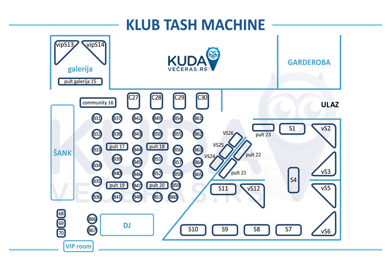 KLUB TASH MACHINE mapa