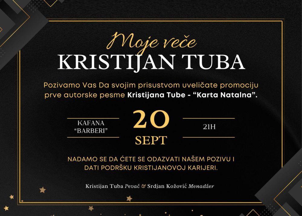Promocija prvog singla Kristijana Tube - Karta natalna u kafani Barberi