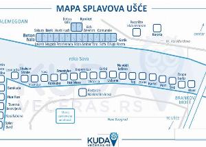 Mapa splavovi na Savi  - Ušće, Novi Beograd